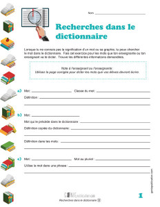 Recherches dans le dictionnaire