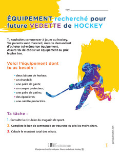 Équipement recherché pour future vedette de hockey