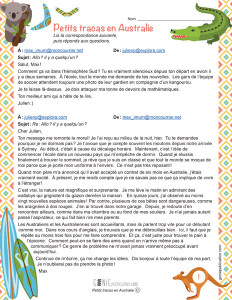 Petits tracas en Australie
