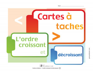 Cartes à tâches – L’ordre croissant et décroissant