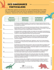 Des dinosaures particuliers