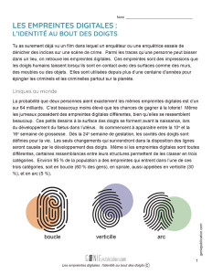 Les empreintes digitales : l’identité au bout des doigts