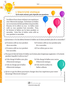 L’électricité statique