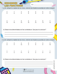 Ordonner les fractions