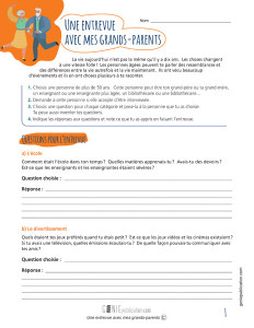 Une entrevue avec mes grands-parents