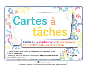 Cartes à tâches - L’addition, la soustraction et la multiplication des nombres naturels et décimaux