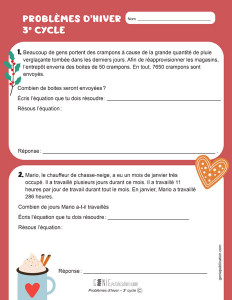 Problèmes d’hiver – 3e cycle