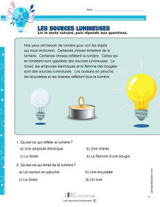 Les sources lumineuses
