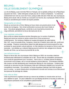 Beijing : ville doublement olympique