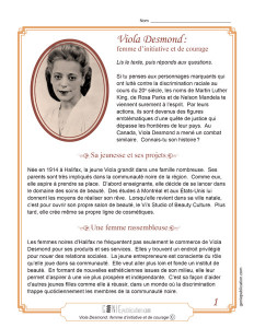 Viola Desmond : femme d’initiative et de courage