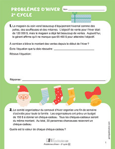 Problèmes d'hiver – 2e cycle