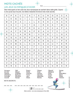 Mots cachés des Jeux olympiques d’hiver
