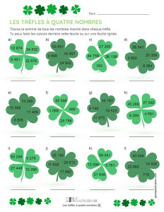 Les trèfles à quatre nombres