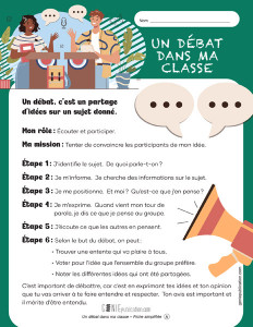 Un débat dans ma classe – 1er cycle