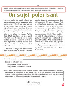 Un sujet polarisant