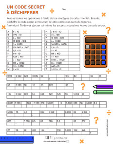 Un code secret à déchiffrer