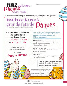 Venez célébrer Pâques avec nous