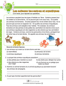 Les animaux terrestres et aquatiques