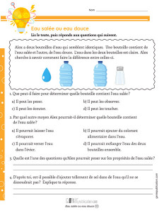 Eau salée ou eau douce?