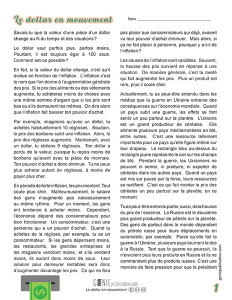 Le dollar en mouvement – Un texte sur l’inflation