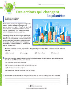 Des actions qui changent la planète