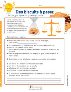 Des biscuits à peser