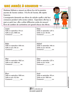 Une année à grandir