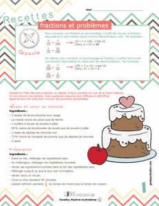 Recettes, fractions et problèmes