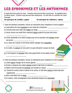 Les synonymes et les antonymes
