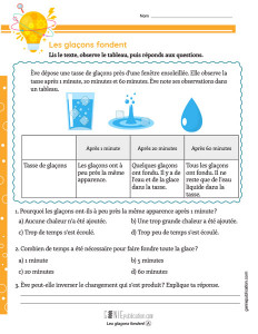 Les glaçons fondent