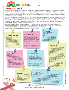 Savais-tu que… - Le mois de la fierté