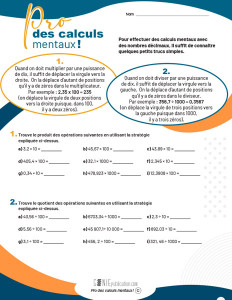 Pro des calculs mentaux !