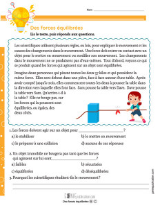 Des forces en équilibre