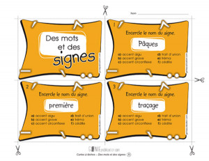 Cartes à tâches - Des mots et des signes