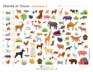 Cherche et trouve – Animaux 1