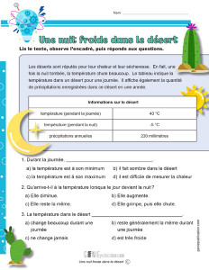 Une nuit froide dans le désert