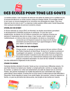 Des écoles pour tous les gouts