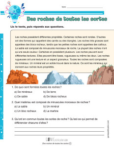 Des roches de toutes les sortes