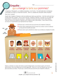 Qui a mangé la tarte aux pommes?