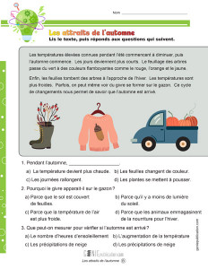 Les attraits de l’automne