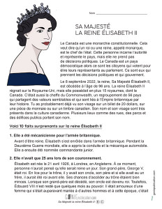 Sa Majesté la reine Élisabeth II