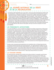 La Journée nationale de la vérité et de la réconciliation
