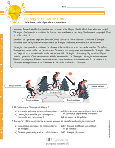L’énergie se transforme