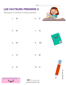 Les facteurs premiers – 2
