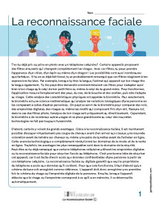 La reconnaissance faciale