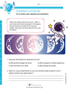 Du croissant à la pleine lune