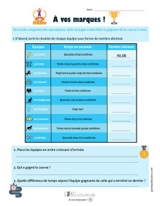 À vos marques !