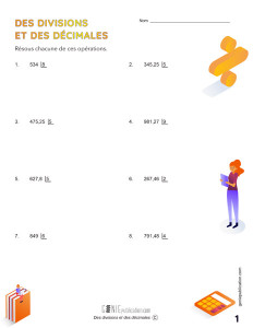 Des divisions et des décimales