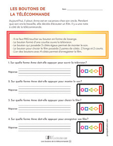 Les boutons de la télécommande