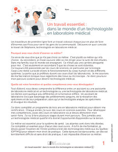 Dans le monde d'un technologiste de laboratoire médical